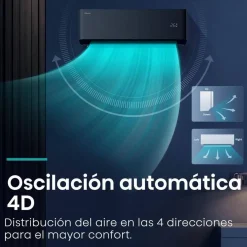 Aire acondicionado Hisense UniPure HB35XU0B Split Inverter WiFi Negro 3010 Frigorías