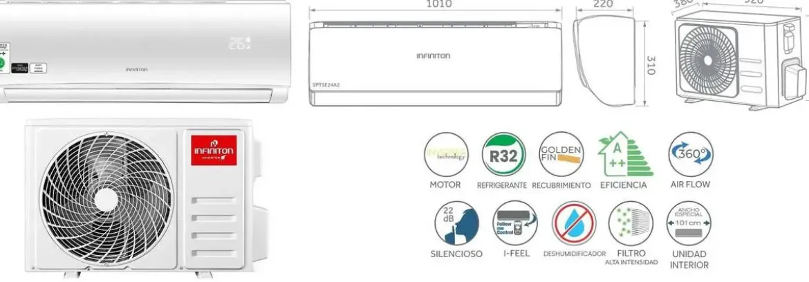 Aire Acondicionado Split INFINITON Inverter 6000F A++ WiFi R32 Silencioso SPTSE24A2