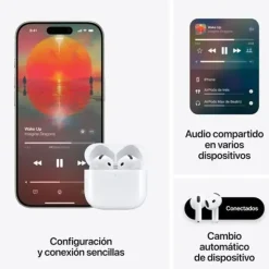 Airpods 4 Apple con Cancelación Activa de Ruido Auricular + MIC MXP93ZM/A