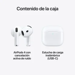 Airpods 4 Apple con Cancelación Activa de Ruido Auricular + MIC MXP93ZM/A
