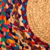 Alfombra circular multicolor de yute-algodón 120x120cm