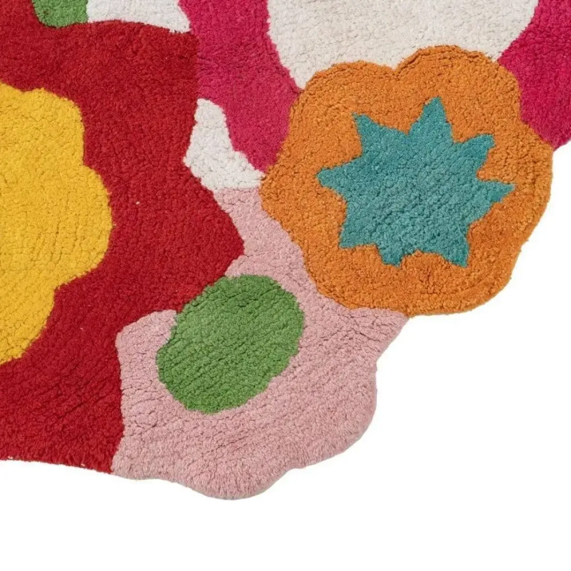 Alfombra de Algodón de 150 cm con Flores de Varios Colores 608539