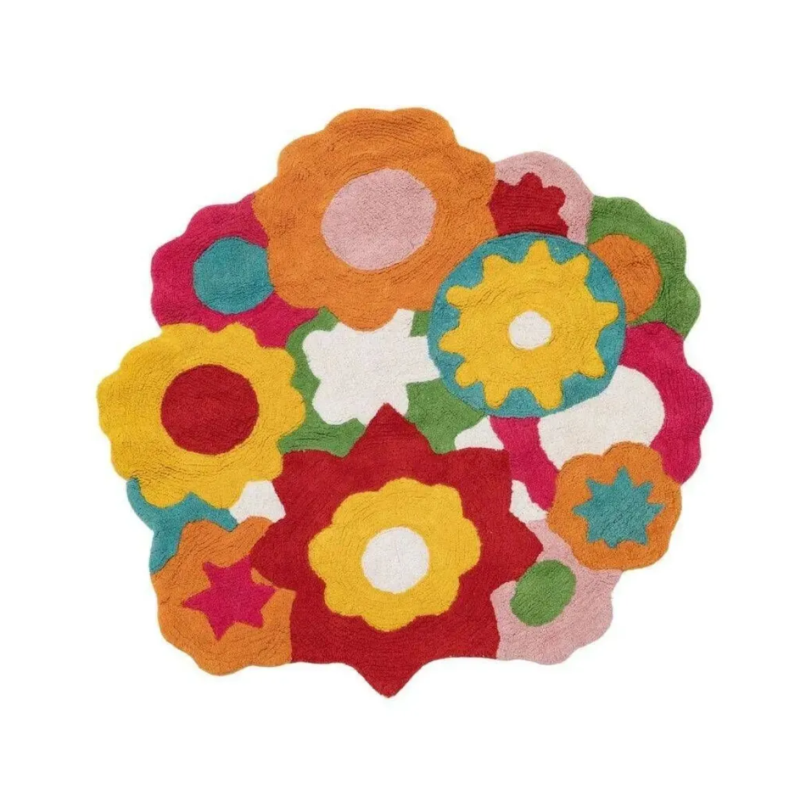 Alfombra de Algodón de 150 cm con Flores de Varios Colores 608539