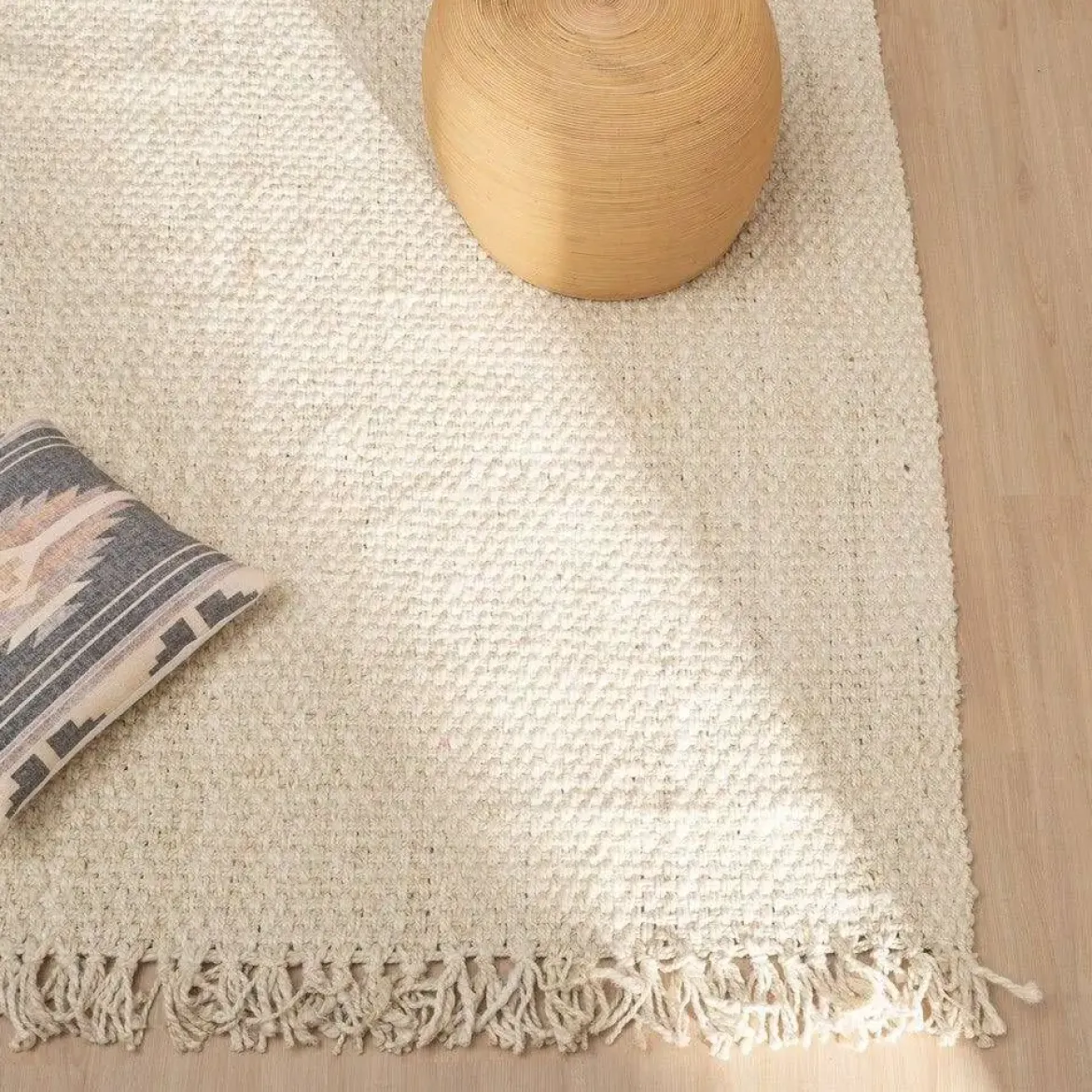 Alfombra de Salón Yute Color Crema 160x230 cm ALTEA 609385
