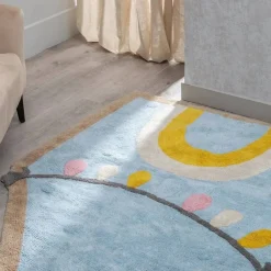 Alfombra Infantil con Diseño de Casa de Colores Claros 608558