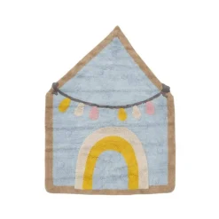 Alfombra Infantil con Diseño de Casa de Colores Claros 608558