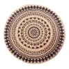 Alfombra natural de yute con detalles color negro 120x120x1cm