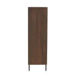 Aparador alto de 3 puertas lisas de madera de mango color natural con patas de metal GABAR 10819