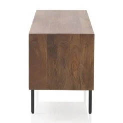 Aparador bajo marrón con 3 puertas lisas de madera de mango GABAR10820