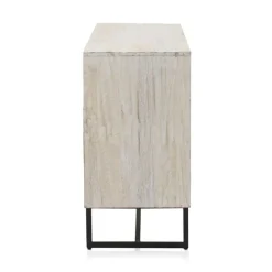 Aparador blanco patinado de tres puertas de madera de mango GABAR 10824