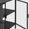 Aparador con puertas y laterales de cristal y estructura de metal negra GABAR 10867