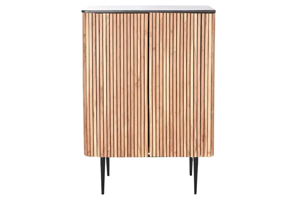 Aparador de Acacia con Mármol y Patas Metálicas MB-207416