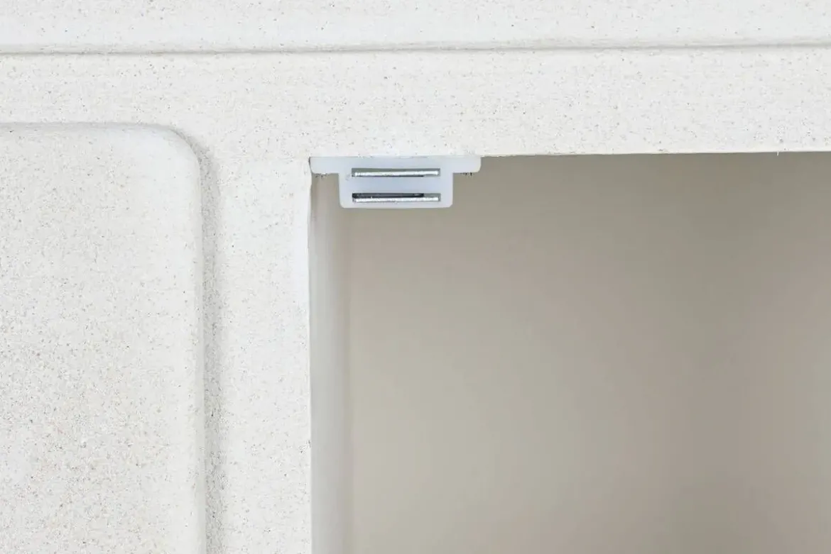 Aparador de 120 cm de MDF-Abeto Acabado Rugoso Blanco MB-216609