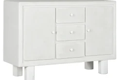 Aparador de 120 cm de MDF-Abeto Acabado Rugoso Blanco MB-216609