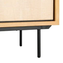 Aparador de Comedor Madera y Metal Natural Negro 200 cm 615687