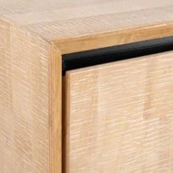 Aparador de Comedor Madera y Metal Natural Negro 200 cm 615687