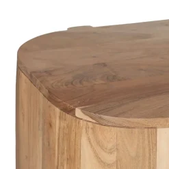 Aparador de Madera de Acacia Natural con Puertas de Cristal 180 cm 612847