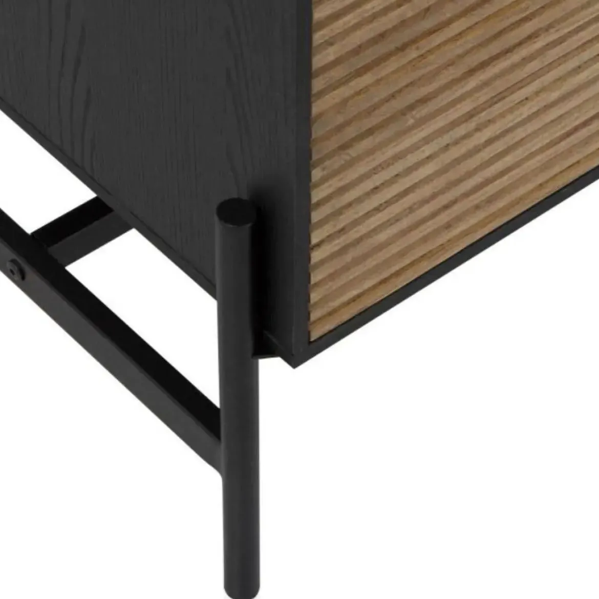 Aparador de madera de fresno negro y puertas de fresno natural GABAR 10973