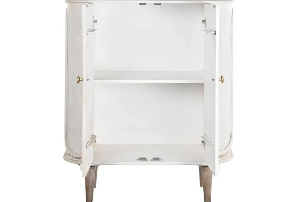 Aparador de Madera de Mango Blanco 92 cm MB-200599