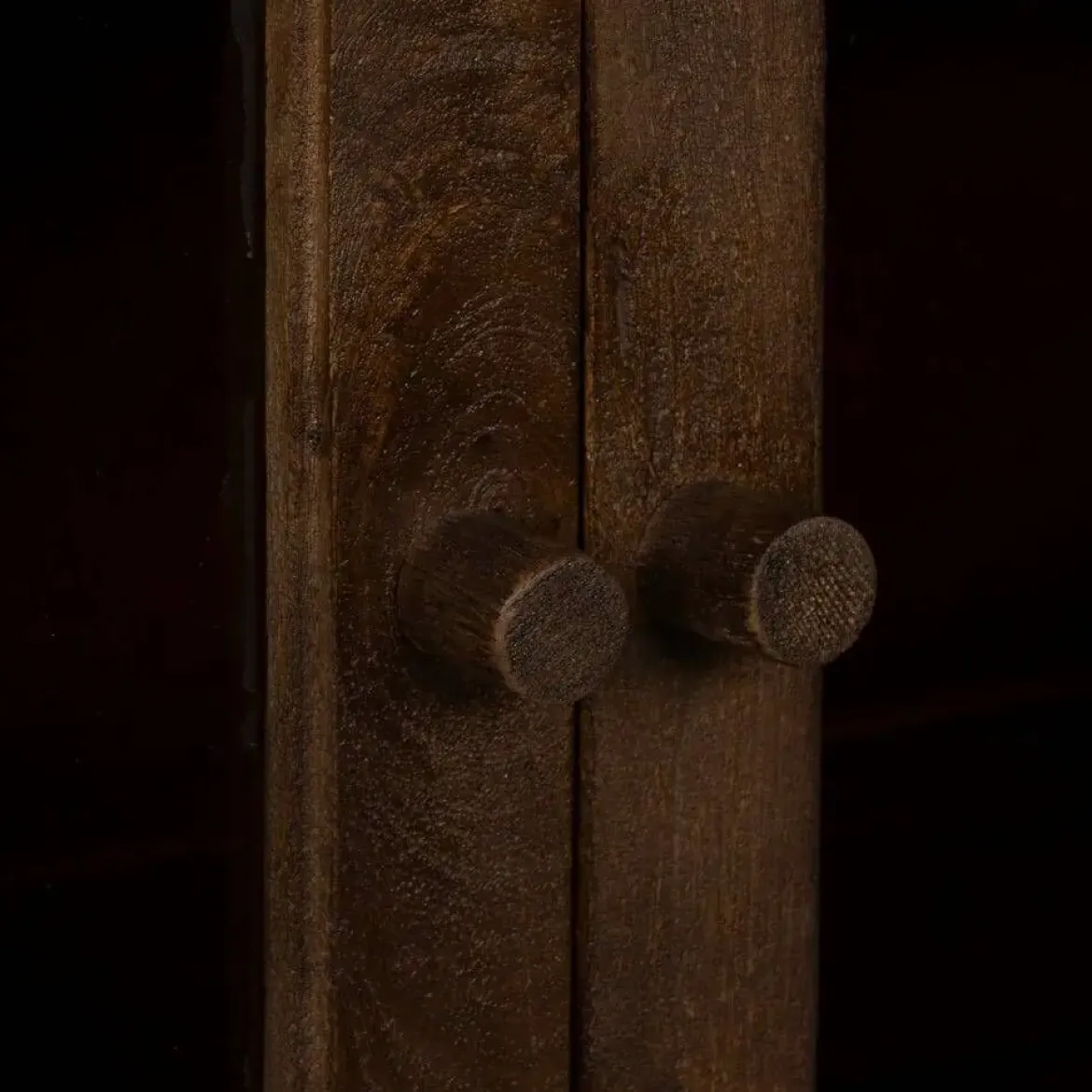 Aparador de Madera de Mango con Puertas de Cristal 612864