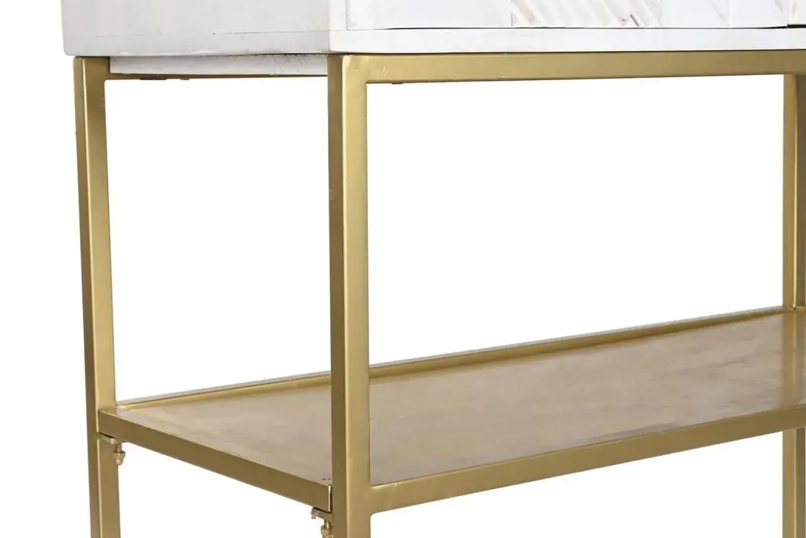 Aparador de Madera de Mango y Metal Blanco MB-200449