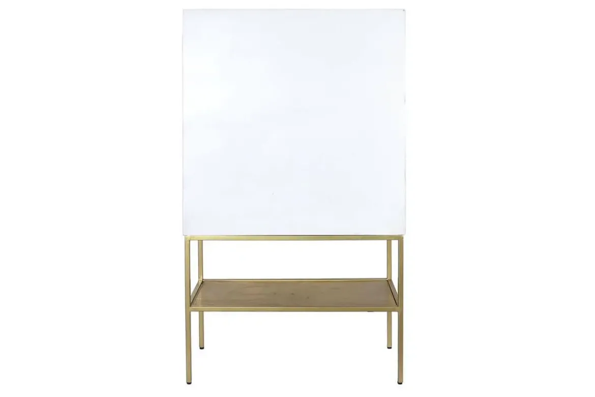 Aparador de Madera de Mango y Metal Blanco MB-200449
