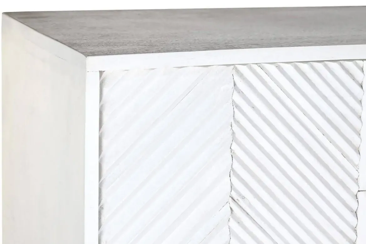 Aparador de Madera de Mango y Metal Blanco MB-200449