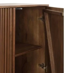 Aparador de mango macizo de 2 puertas con acabado natural GABAR 10817