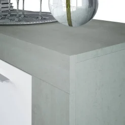 Aparador de melamina ArtiK acabado cemento y blanco 016620L