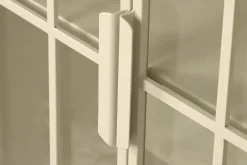 Aparador de Metal con 2 Puertas de Cristal Templado MB-227915
