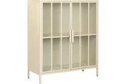 Aparador de Metal con 2 Puertas de Cristal Templado MB-227915