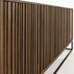 Aparador de 4 Puertas de Madera Maciza de Mango con Base de Metal GABAR 10818