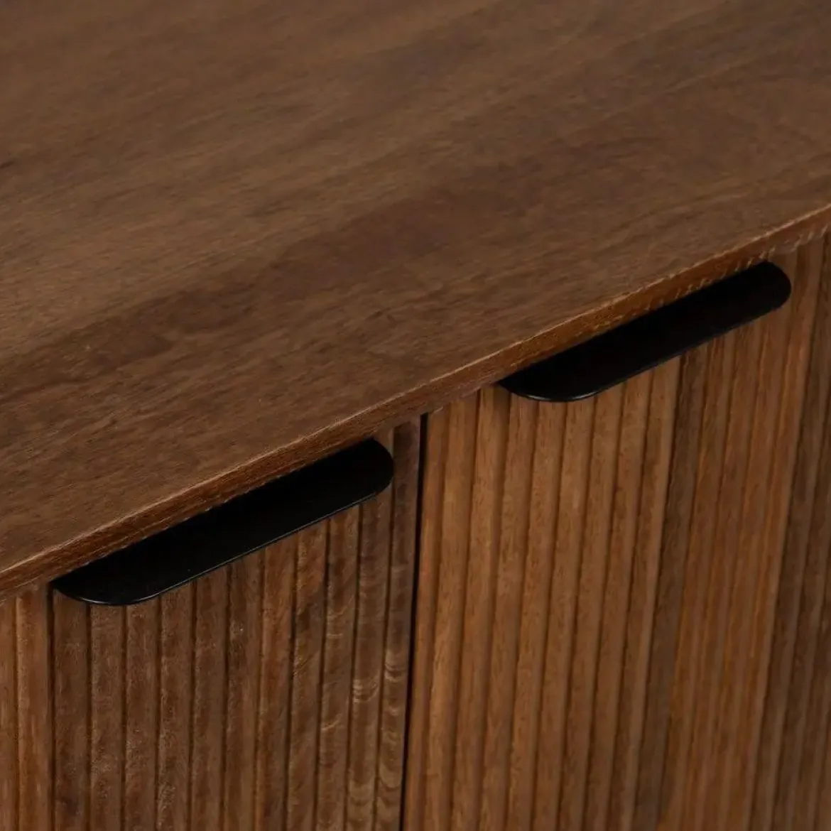 Aparador de Salón de Madera de Mango y Patas de Metal 612721