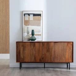 Aparador de Salón de Madera de Mango y Patas de Metal 612721