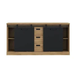 Aparador de Salón en Roble Waterford y Negro KASZIMIRO KZMK231-M328