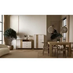 Aparador de Salón en Roble y Sand con 1 Puerta y 3 Cajones KILLARNEY KQLK222L-M802