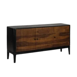Aparador de Salón Madera Mango y Sheesham Marrón y Negro 612966