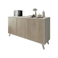 Aparador de Salón Nórdico en Blanco y Roble SOTO C029SOTOAPA130BLE