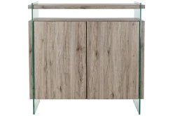 Aparador Estructura de Cristal Templado y MDF Natural MB-191420