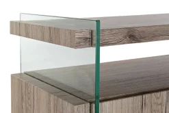Aparador Estructura de Cristal Templado y MDF Natural MB-191420