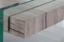 Aparador Estructura de Cristal Templado y MDF Natural MB-191420