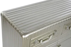 Aparador Industrial de Metal y MDF Color Plateado MB-210122