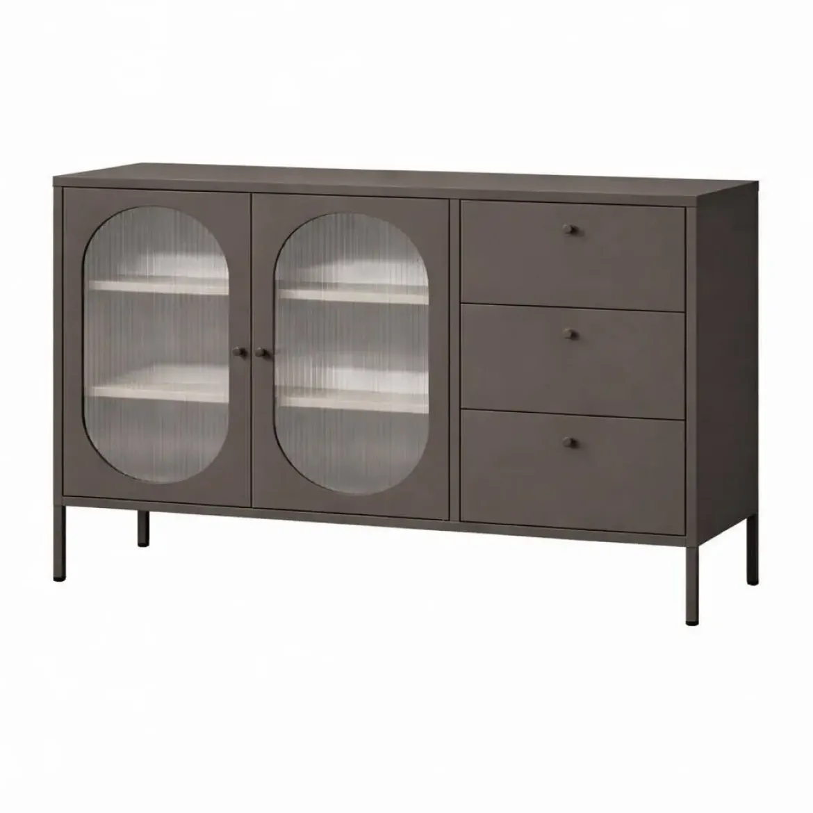 Aparador Metálico con Puertas de Cristal 140 cm COLORBURST