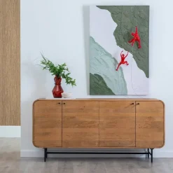Aparador Natural de Madera de Mango con Leja Interior 170 cm 612711