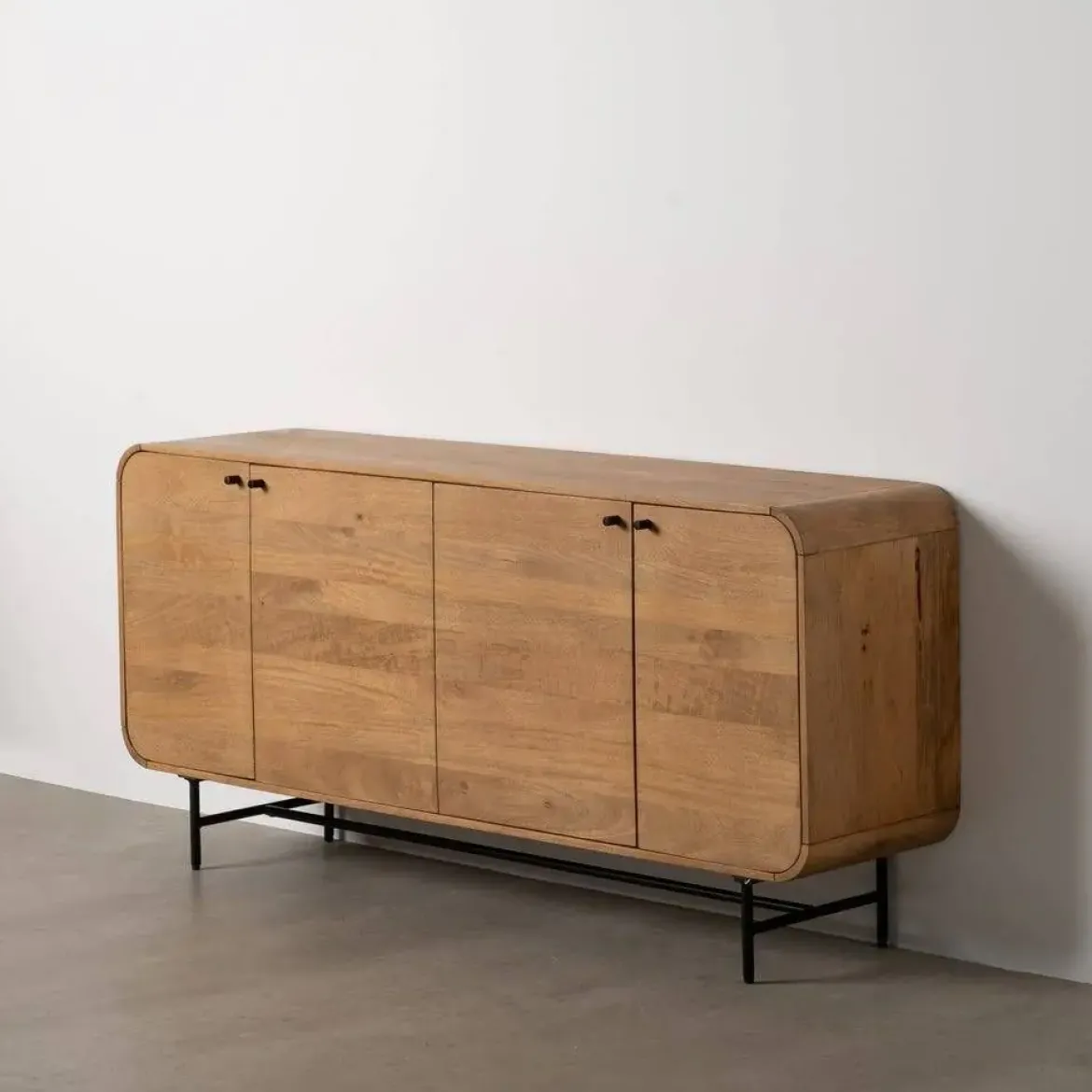 Aparador Natural de Madera de Mango con Leja Interior 170 cm 612711