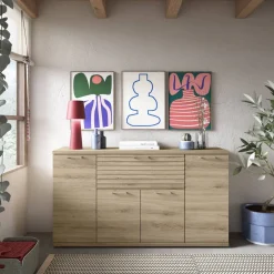 Aparador 4 Puertas con Cajón en Madera KRONOS.5K49