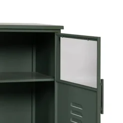 Aparador Verde Mental de Metal-Cristal 611362