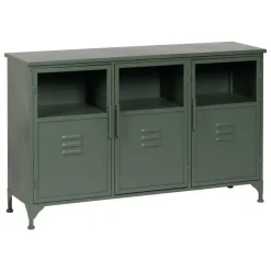 Aparador Verde Mental de Metal-Cristal 611362