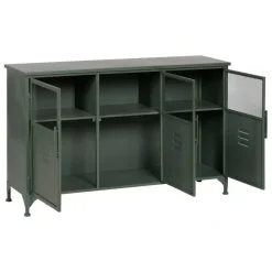 Aparador Verde Mental de Metal-Cristal 611362