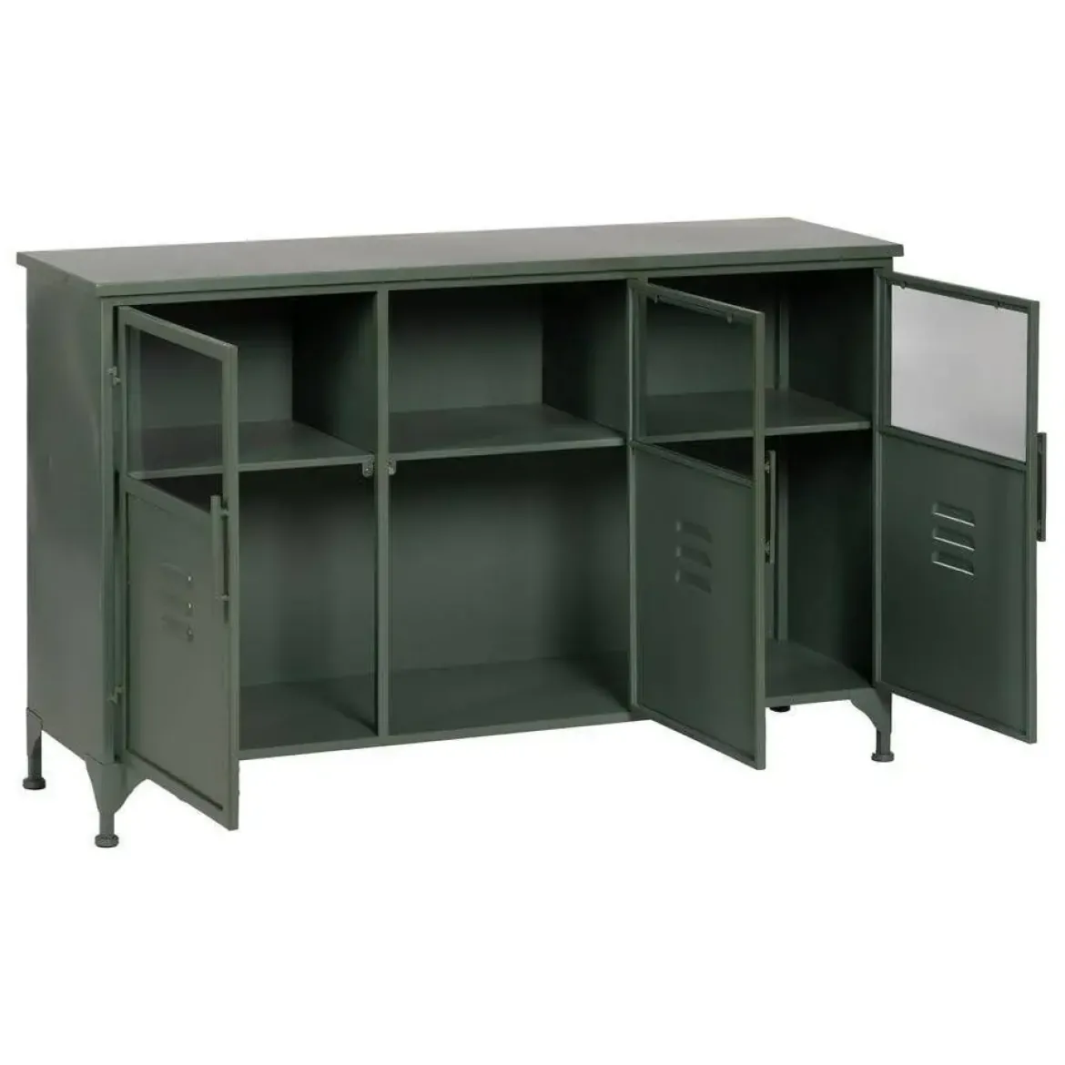 Aparador Verde Mental de Metal-Cristal 611362